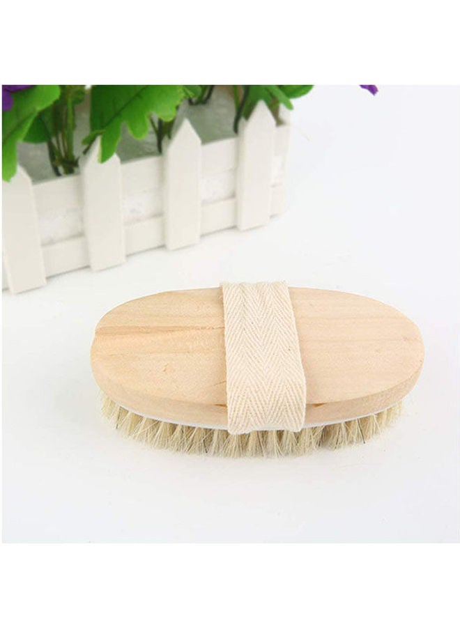 Natural Long Handle Wood Body Brush Massager Bath Shower Back Spa Scrubber Wooden Rubbing Brush Cleaning Brush Bath Brushes Beige - Image 3
