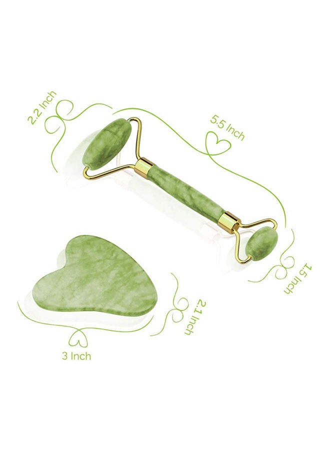 Generic - Gua Sha Facial Tools Set and Jade Roller for Face green 5.5x2.2x1.5cm - Image 1