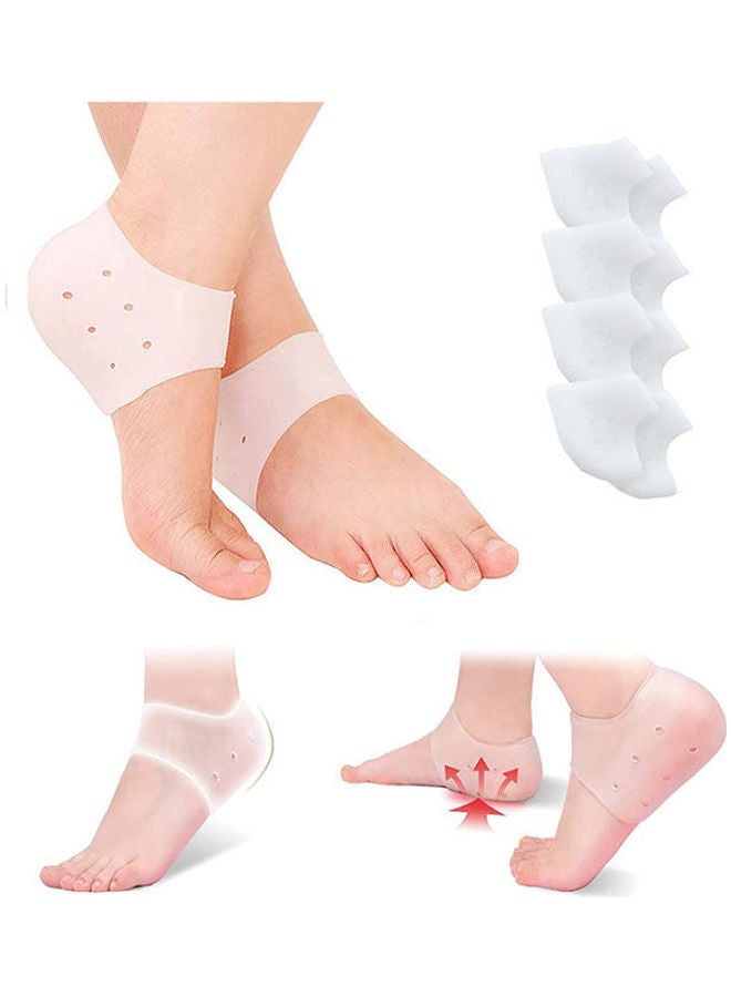 Generic Heel Protector Gel Heel Cushion Silicon Heel Protection Pad Insoles Plantar Fasciitis Support for Women and Men Heel Pain Relief and Pressure Relief (4 Pairs) - Image 1