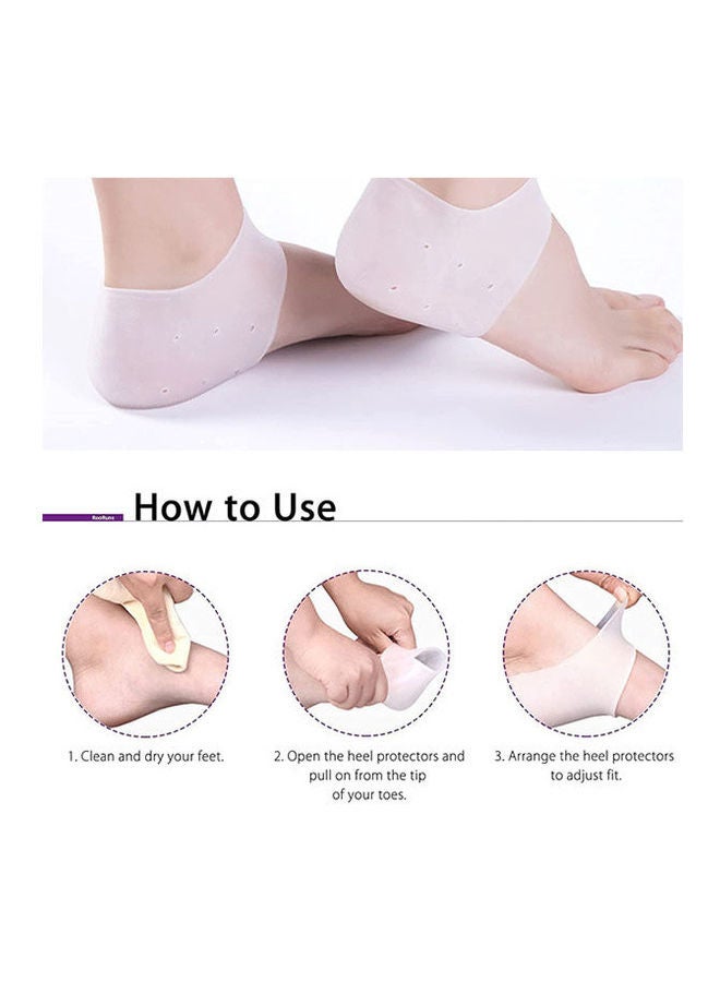 Generic Heel Protector Gel Heel Cushion Silicon Heel Protection Pad Insoles Plantar Fasciitis Support for Women and Men Heel Pain Relief and Pressure Relief (4 Pairs) - Image 2