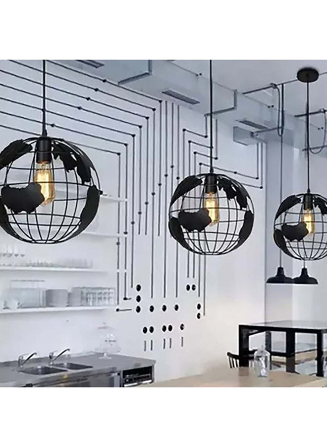 Generic - Globe Shaped LED Chandelier With Bulb Black 130x30x30cm - Image 1