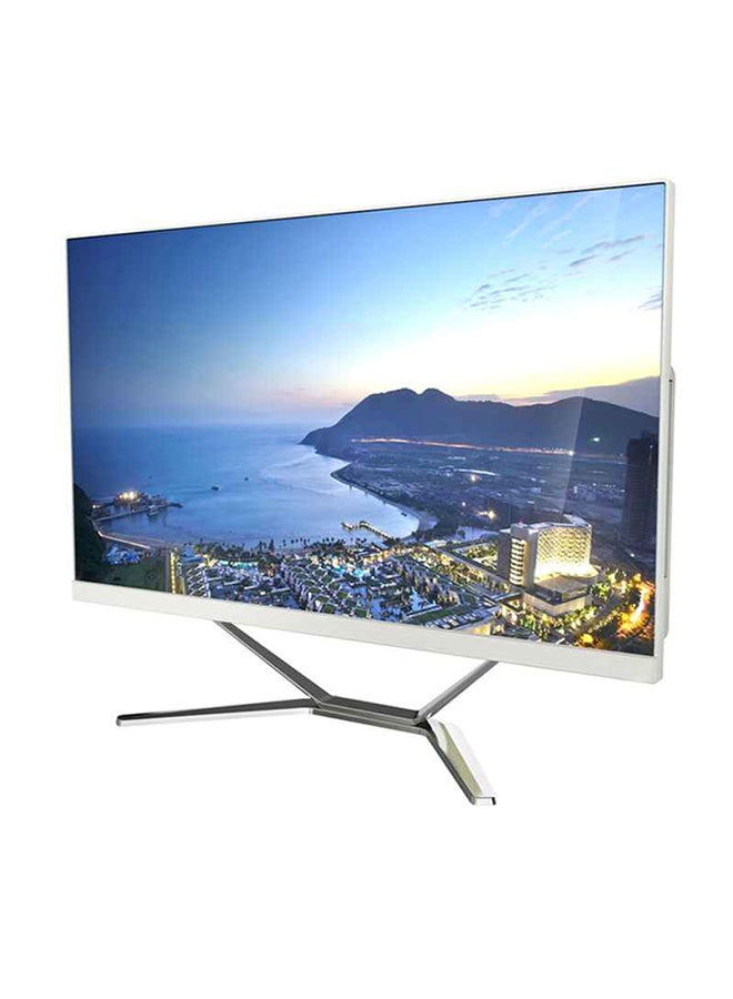 إيكون - كمبيوتر مكتبي الكل في واحد IKWAP238F بشاشة فل اتش دي مقاس 23.8 بوصة ومعالج كور i3-380M وذاكرة رام سعة 4 جيجابايت ومحرك أقراص SSD سعة 128 جيجابايت ونظام تشغيل ويندوز/ بطاقة رسومات إنتل عالية الوضوح وملصق لوحة مفاتيح بملصق عربي اللغة الإنجليزية أبيض - Image 1
