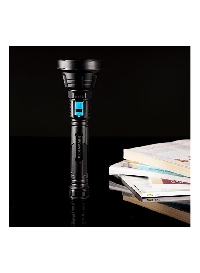 Olsenmark Rechargeable LED Flashlight Torch Black 0.361kg  - Image 2