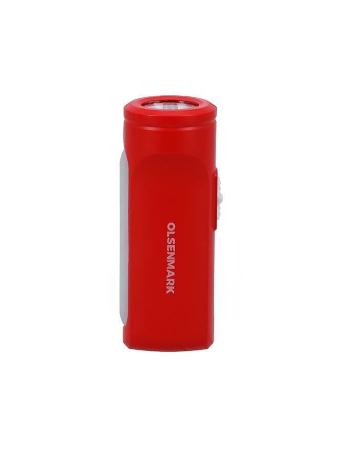 Olsenmark - Rechargeable Emergency LED Flashlight Torch and Light Red 0.103kg - Image 1