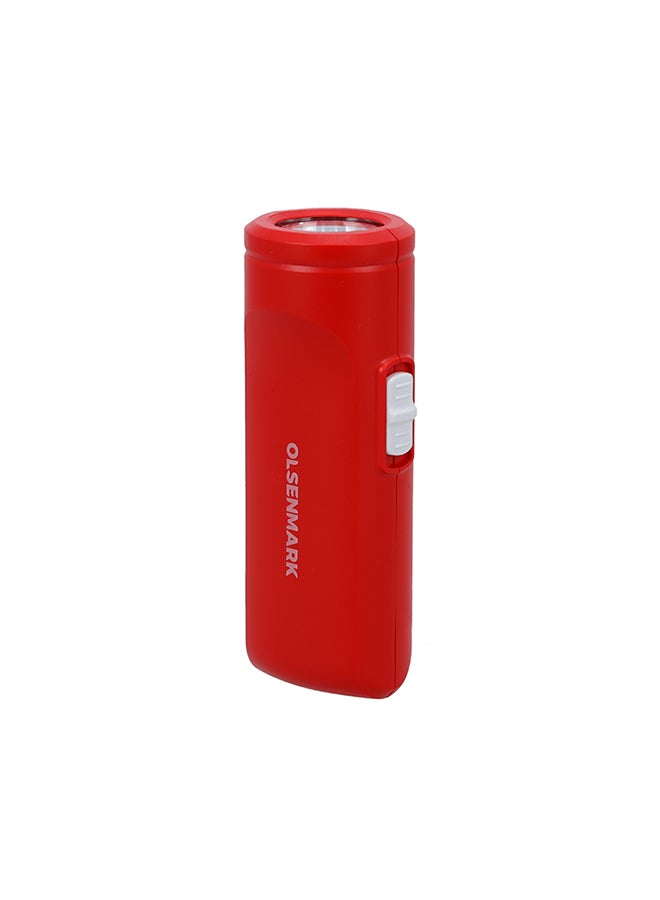 Olsenmark - Rechargeable Emergency LED Flashlight Torch and Light Red 0.103kg - Image 1