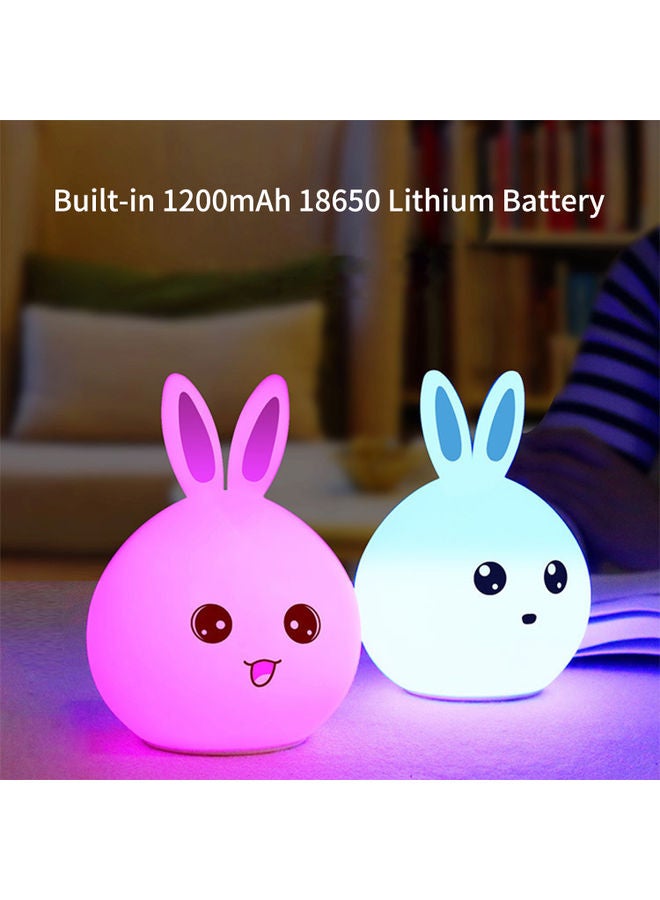ضوء ليلي ملون على شكل أرنب لطيف مع مستشعر لمسة LED ضوء سيليكون ناعم هدايا عيد الميلاد هدايا مصابيح قابلة للشحن ضوء ليلي لمسة لغرفة الأطفال - Image 4