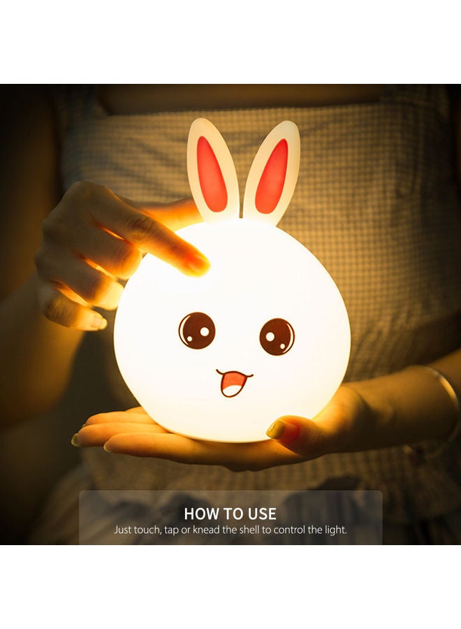 ضوء ليلي ملون على شكل أرنب لطيف مع مستشعر لمسة LED ضوء سيليكون ناعم هدايا عيد الميلاد هدايا مصابيح قابلة للشحن ضوء ليلي لمسة لغرفة الأطفال - Image 2