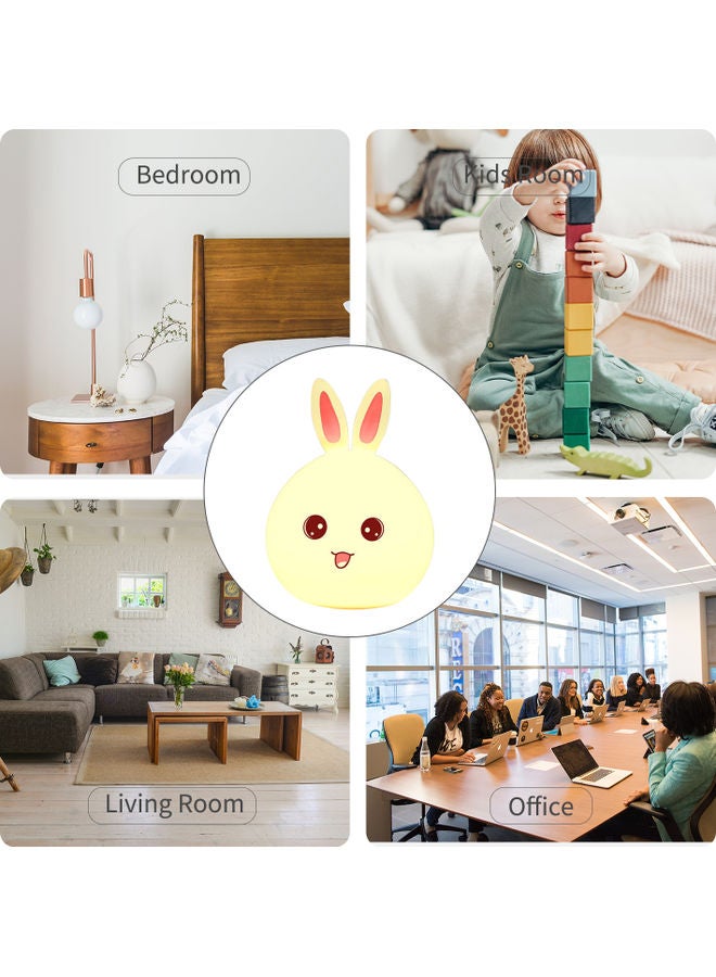 ضوء ليلي ملون على شكل أرنب لطيف مع مستشعر لمسة LED ضوء سيليكون ناعم هدايا عيد الميلاد هدايا مصابيح قابلة للشحن ضوء ليلي لمسة لغرفة الأطفال - Image 5