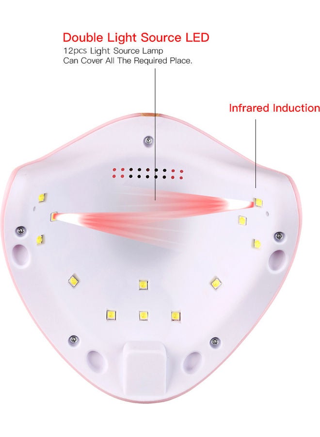 36W Gel UV LED Nail Lamp Nail Dryer Gel Polish Curing 3 Timers Automatic Sensor Nail Art Tools Accessories Pink - Image 2