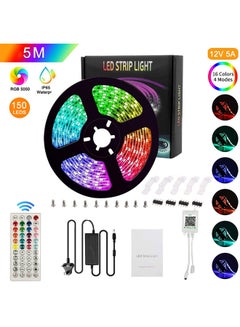 LED Strip Lights Smart Color Changing Rope Lights 16.4ft/5M 5050 RGB Light Strips with BT APP Controlled Music Apply for TV, Bedroom, Party and Home Decoration Multicolour