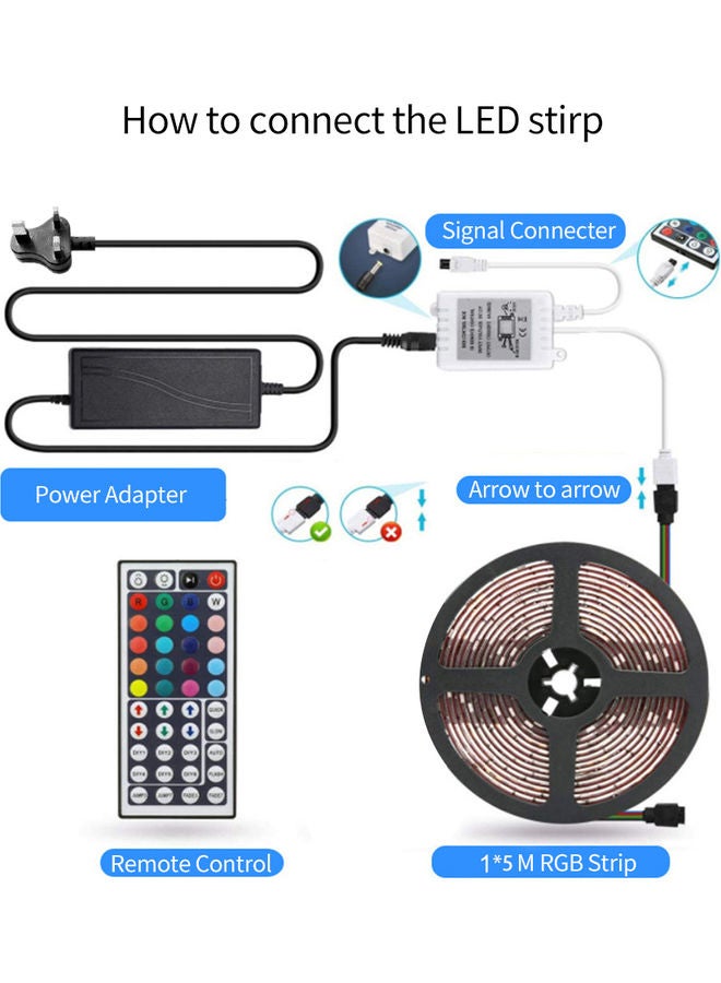 Generic - LED Strip Lights Smart Color Changing Rope Lights 16.4ft/5M 5050 RGB Light Strips with BT APP Controlled Music Apply for TV, Bedroom, Party and Home Decoration Multicolour - Image 1