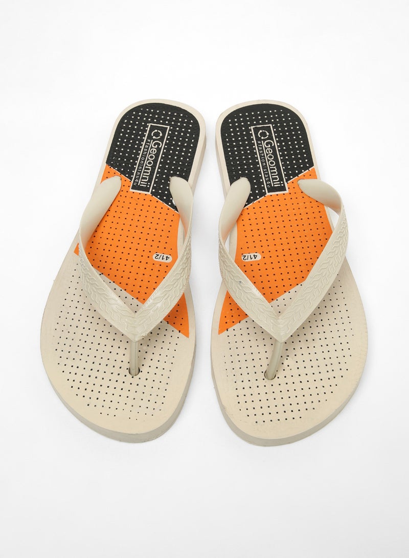 Geoomnii - Nicaro Printed Slip On Slipper Beige - Image 1