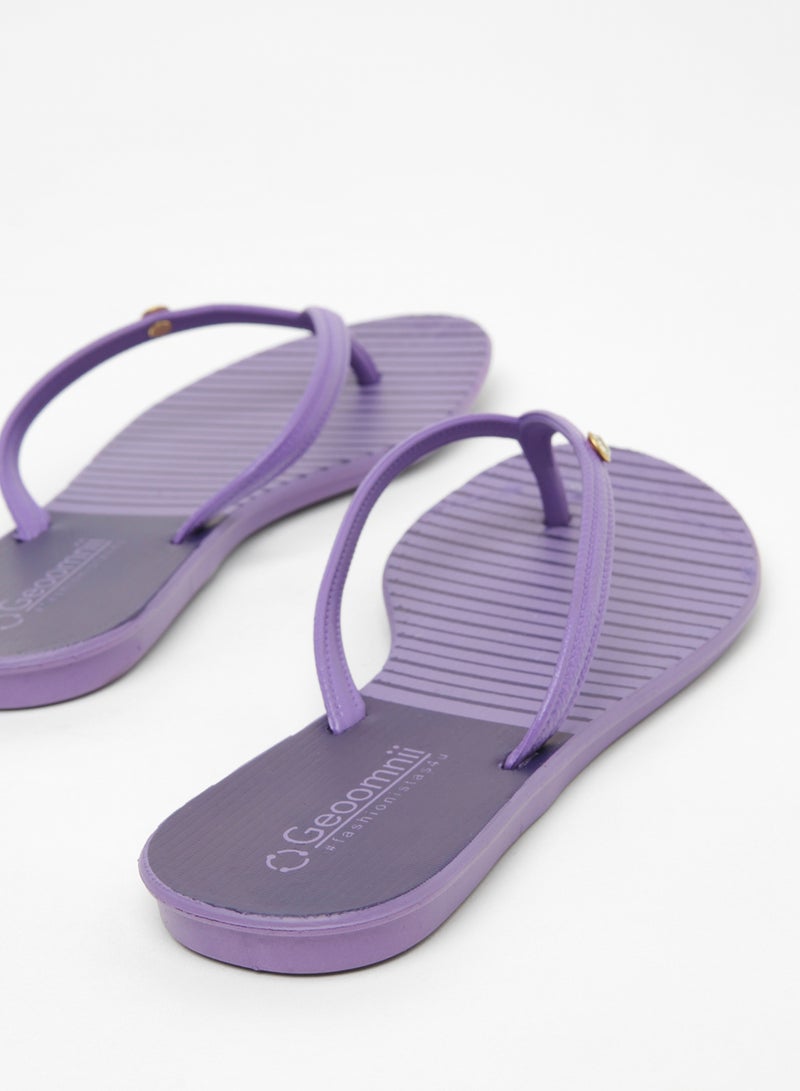 Geoomnii - Roslin Printed Slip On Slipper Light Purple - Image 1