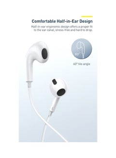 Baseus Baseus Encok Type-C lateral in-ear Wired Earphone C17 - White White  - Image 3