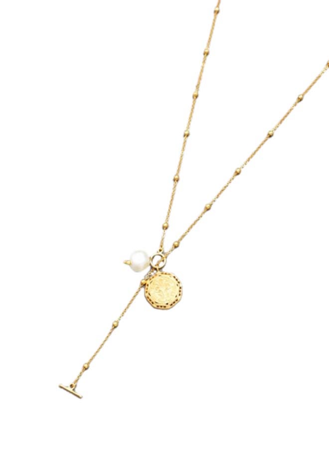 Pipa Bella - Gold Orla White Color Pearl Charm Necklace - Image 1