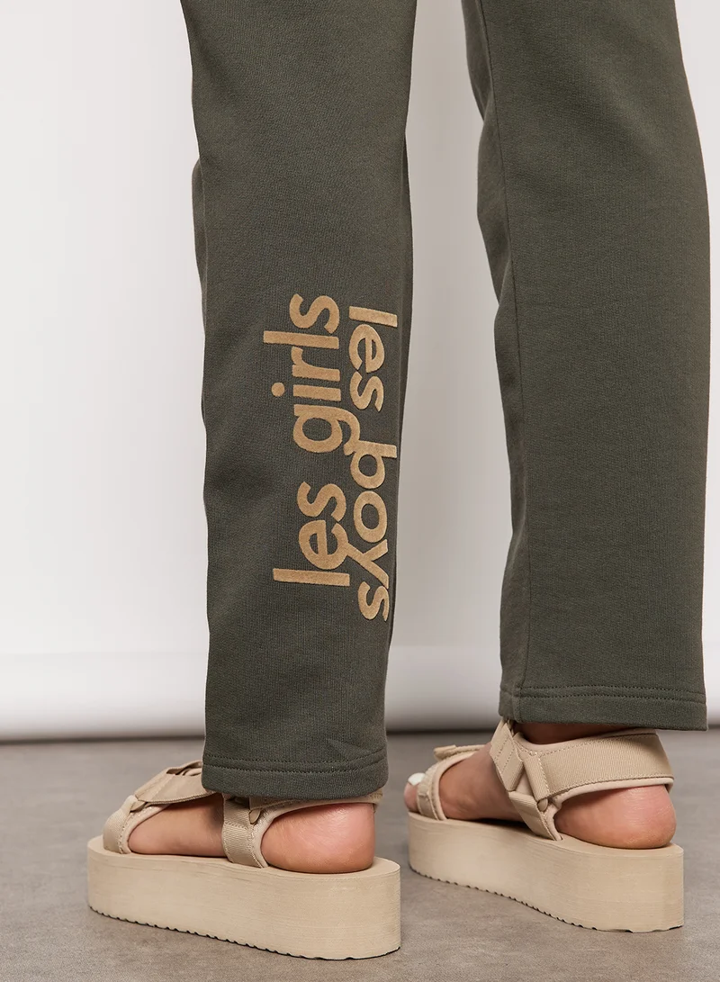 Les Girls Les Boys Straight Leg Sweatpants Green