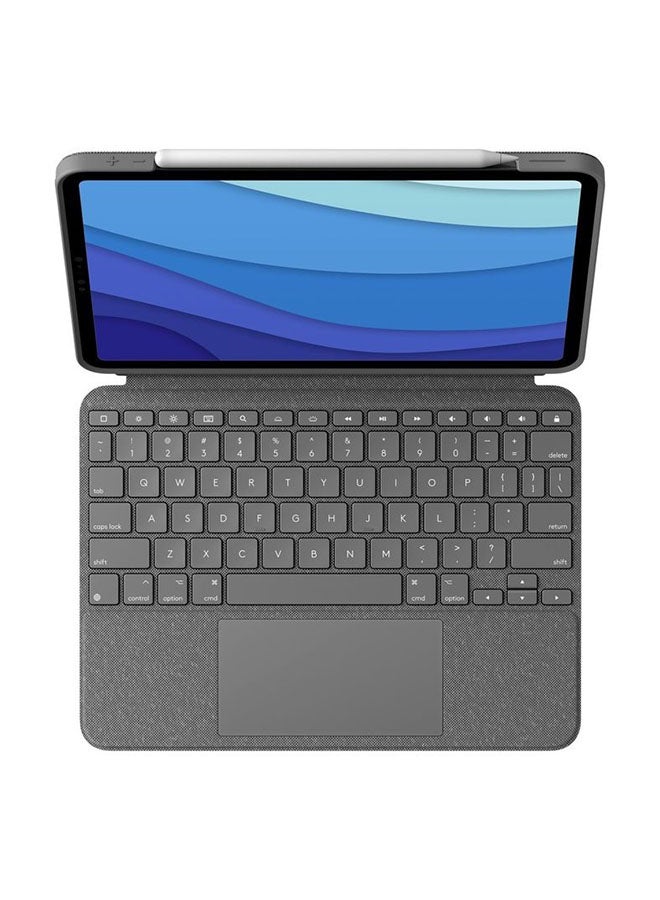 Logitech - Combo Touch Ipad Air (4Th, 5Th Gen - 2020, 2022) Keyboard Case - Detachable Backlit Keyboard With Kickstand, Trackpad, Smart Connector, Ara Keyboard Grey - Image 1
