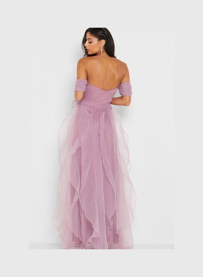 Ella Limited Edition Off-Shoulder Ruffled Dress Purple  - Image 2