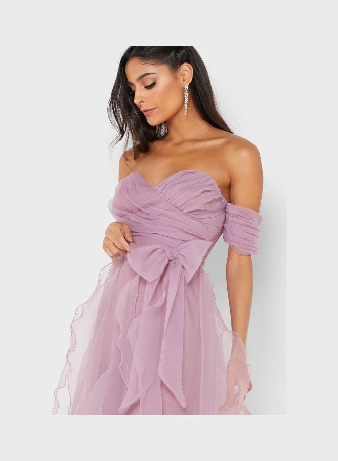 Ella Limited Edition Off-Shoulder Ruffled Dress Purple  - Image 3