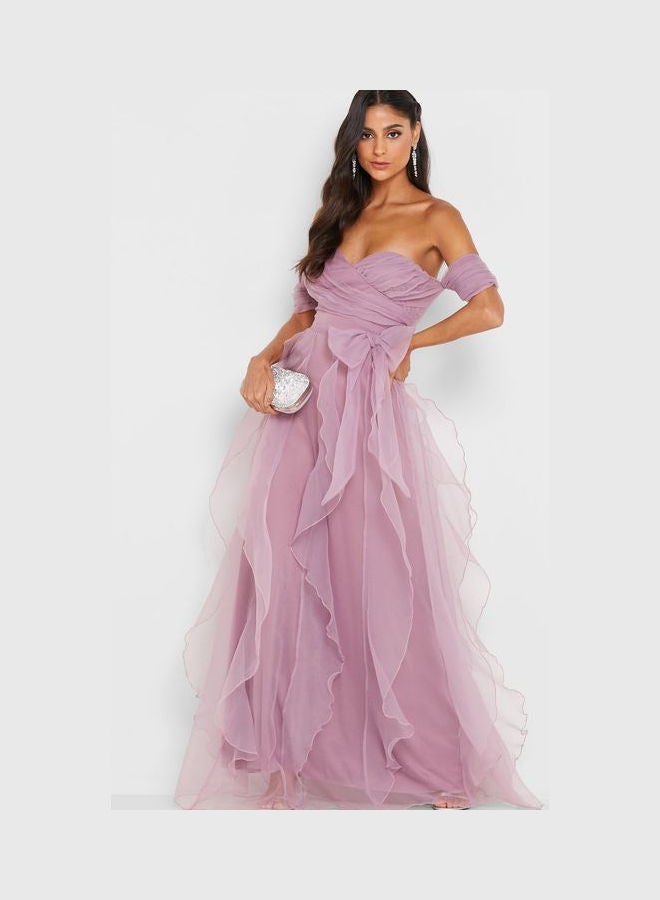 Ella Limited Edition Off-Shoulder Ruffled Dress Purple  - Image 4