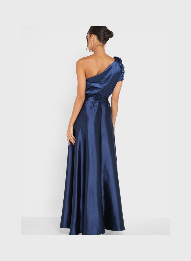 Ella Limited Edition One-Shoulder Slit Dress Navy  - Image 2