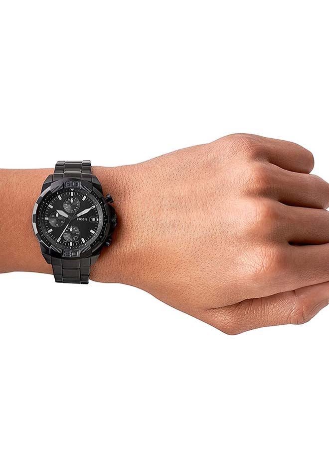 FOSSIL Men's Bronson Round Shape Chronograph Wrist Watch FS5853 - 44mm - Black  - Image 4