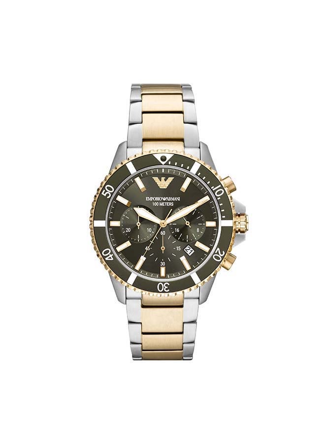 EMPORIO ARMANI Men's Diver Round Shape Stainless Steel Chronograph Wrist Watch AR11361 - 43mm  - Image 1
