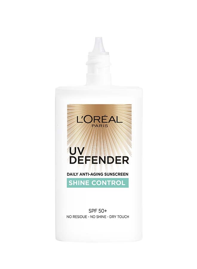 لوريال باريس - لوريال باريس يو في ديفيندر كريم حماية من الشمس يومي مع SPF50+ لإزالة اللّمعان مركز بايرليسيوم 50 مل أبيض 50ملليلتر - Image 1