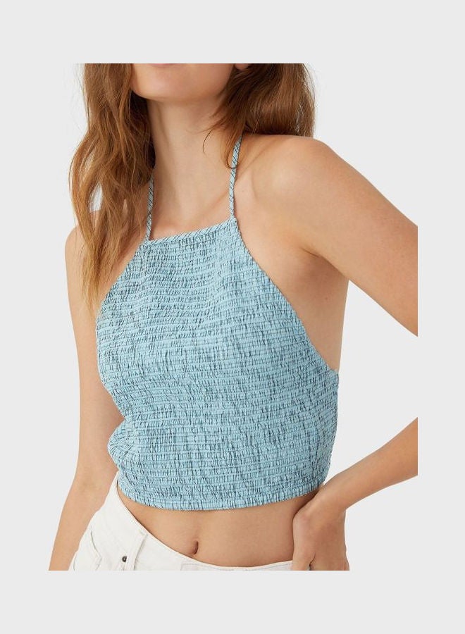 Cotton On - Shirred Halter Cami Top Checks - Image 1