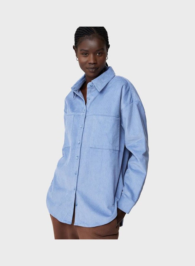 Cotton On - Lightweight Cord Shacket Blue - Image 1