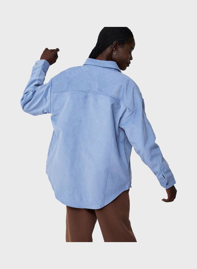 Cotton On - Lightweight Cord Shacket Blue - Image 1