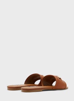 Dune LONDON Laffia Flat Sandals Brown  - Image 2