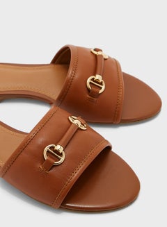 Dune LONDON Laffia Flat Sandals Brown  - Image 4