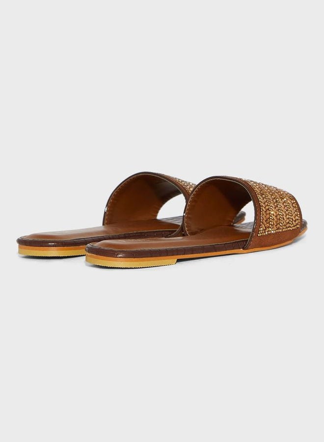 One Strap Flat Sandals Brown - v1646403962/N52818242V_2