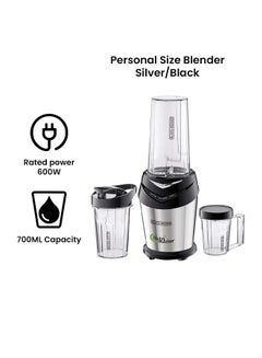 بلاك اند ديكر خلاط وماكينة صنع عصائر السموذي مع 3 أوعية 700.0 ml 600.0 W NE600-B5 أسود/ فضي  - Image 2