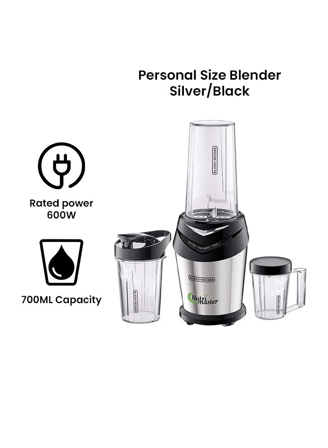 BLACK+DECKER - Blender And Smoothie Maker With 3 Jars 700.0 ml 600.0 W NE600-B5 Silver/Black - Image 1