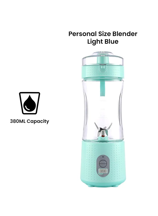 ماركة غير محددة خلاط عصير كهربائي قابل للشحن ومزود بمنفذ USB وبتصميمات متعددة 380.0 ml Blender-01 أزرق فاتح  - Image 2