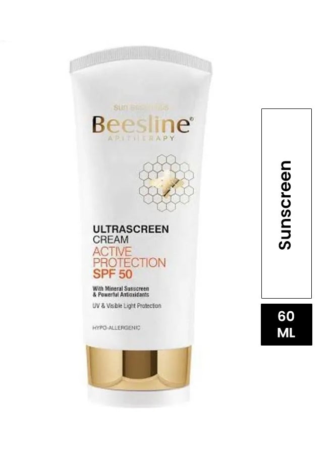 Beesline Ultrascreen Cream Active Protection Spf 50 60ml