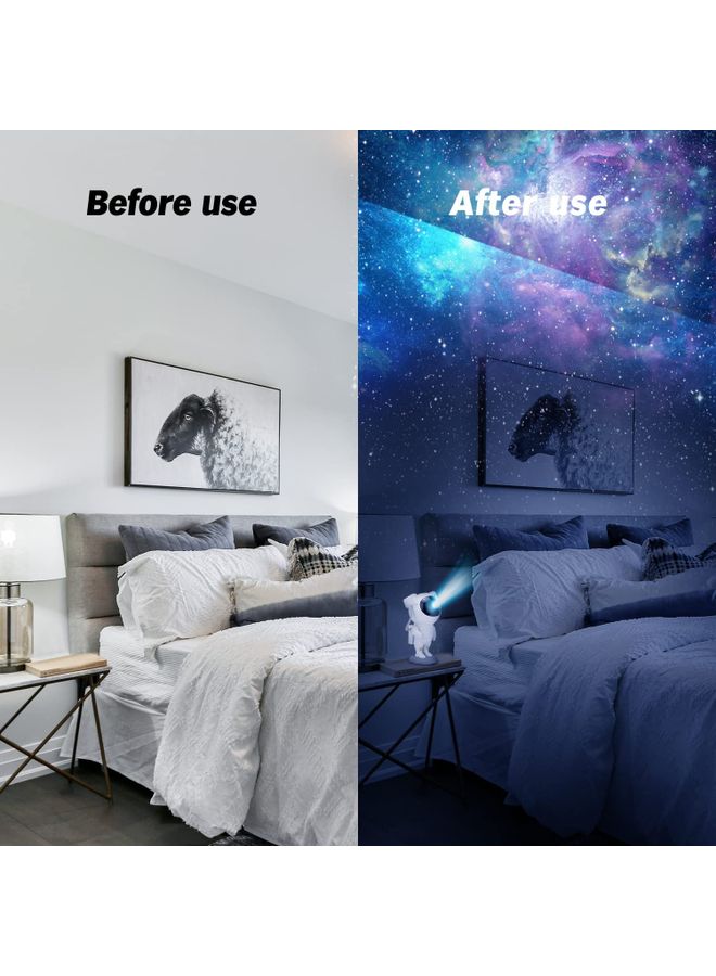 Arabest - Kids Astronaut Star Galaxy Projector Light with Timer and Remote Control White 24.5 x 11.6 x 12.4cm - Image 1