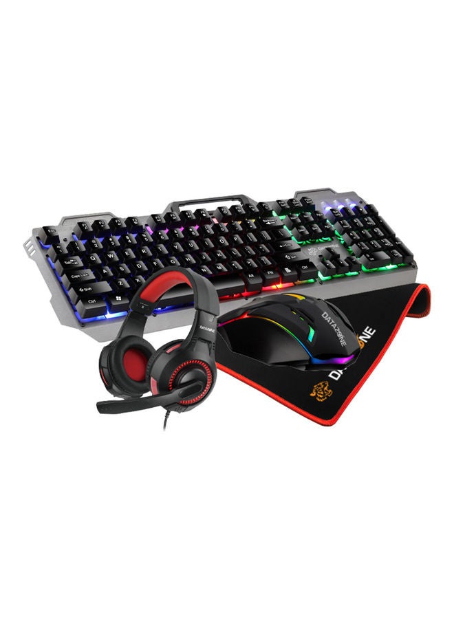 داتا زون لوحة مفاتيح ميكانيكية USB مع ماوس ألعاب بصري ولوحة ماوس/سماعة رأس - Image 4