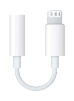 Adapter from Lightning Port to 3.5mm Headphone (Aux) White