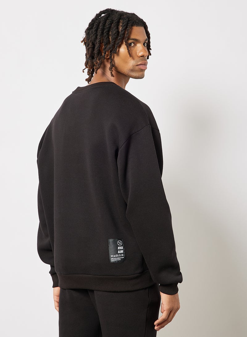 Blood Brother - Logo Print Sweatshirt Black - Image 1