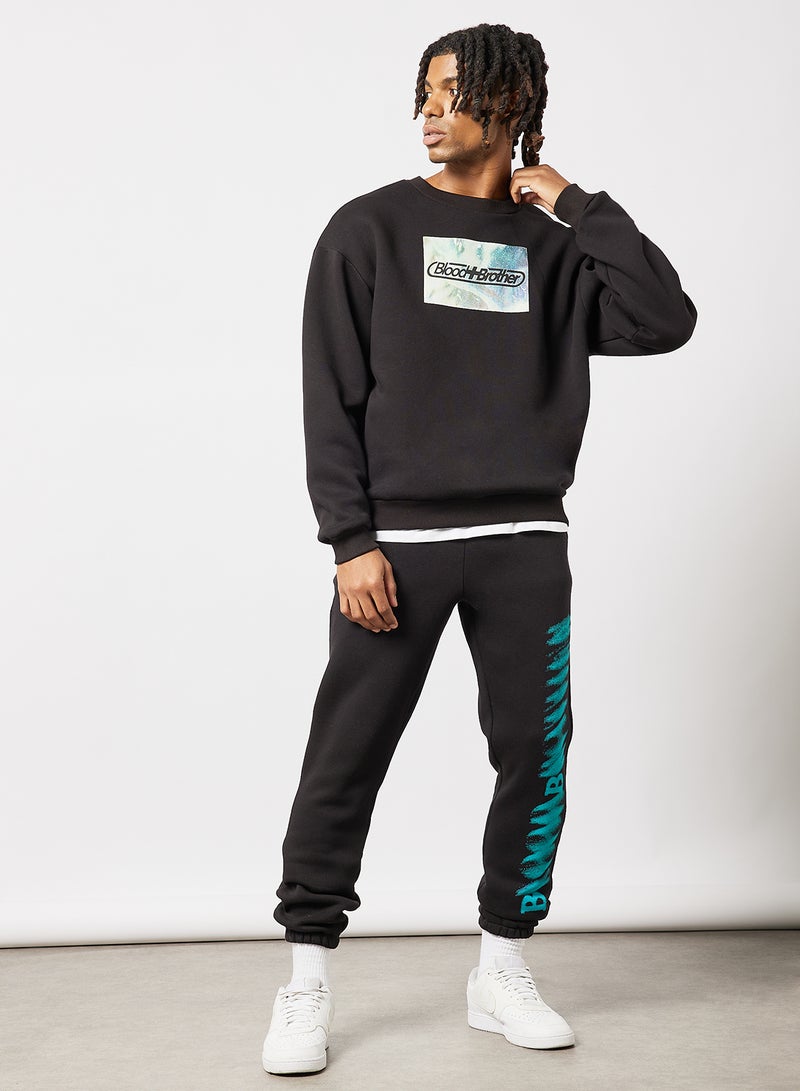 Blood Brother - Logo Print Sweatshirt Black - Image 1