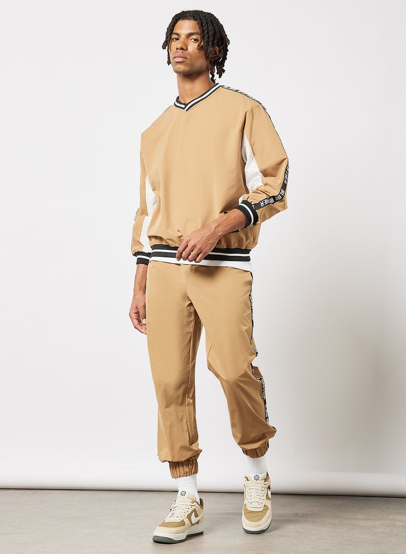 Blood Brother - Logo Tape Sweatshirt Taupe - Image 1