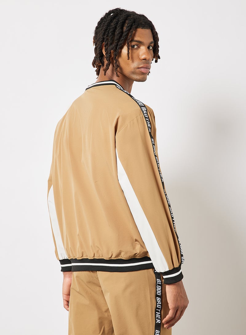 Blood Brother - Logo Tape Sweatshirt Taupe - Image 1