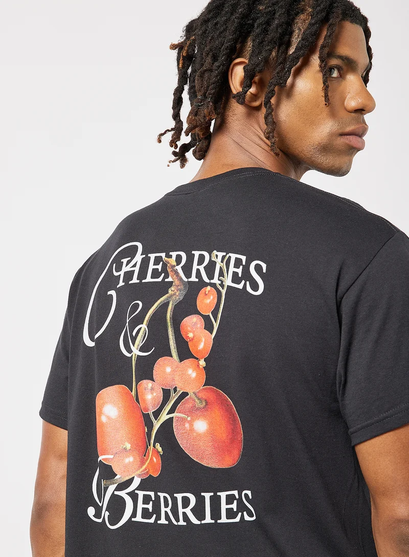 Vintage Supply Graphic Print T-Shirt Black