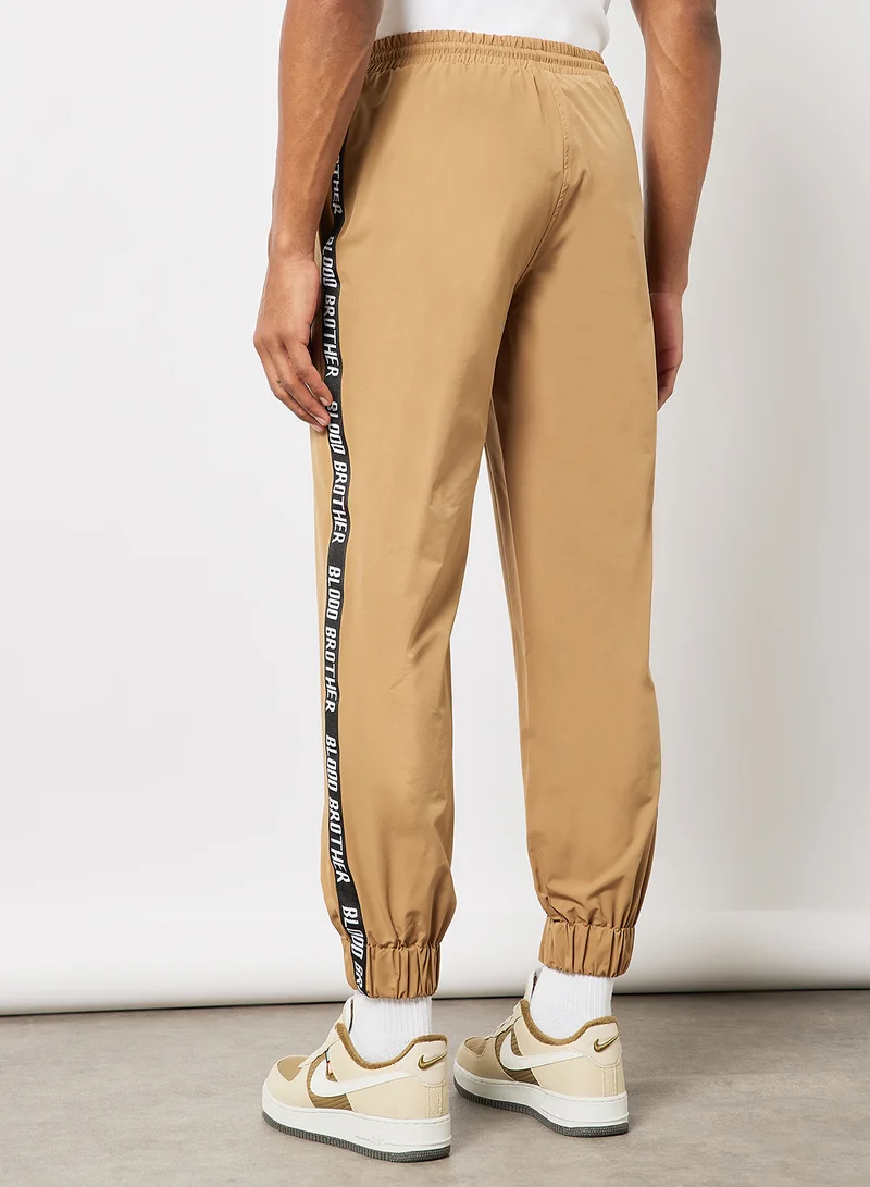Blood Brother Logo Tape Joggers Taupe