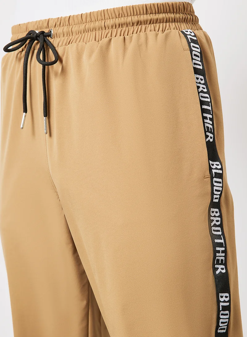 Blood Brother Logo Tape Joggers Taupe