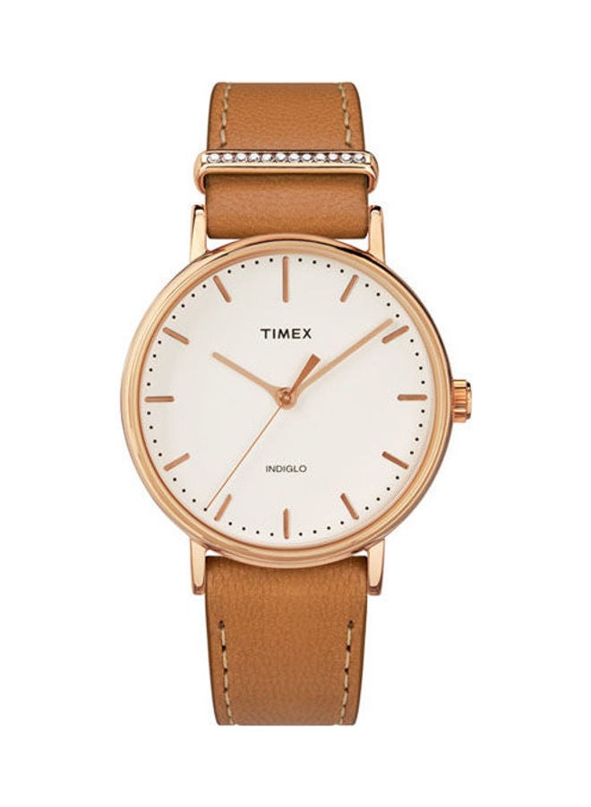 TIMEX Women's Leather Analog Watch Tw2R70200 - Image 1