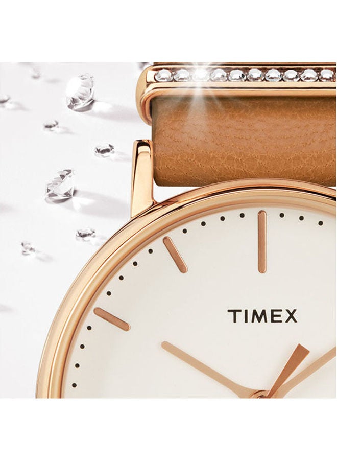TIMEX Women's Leather Analog Watch Tw2R70200 - Image 2